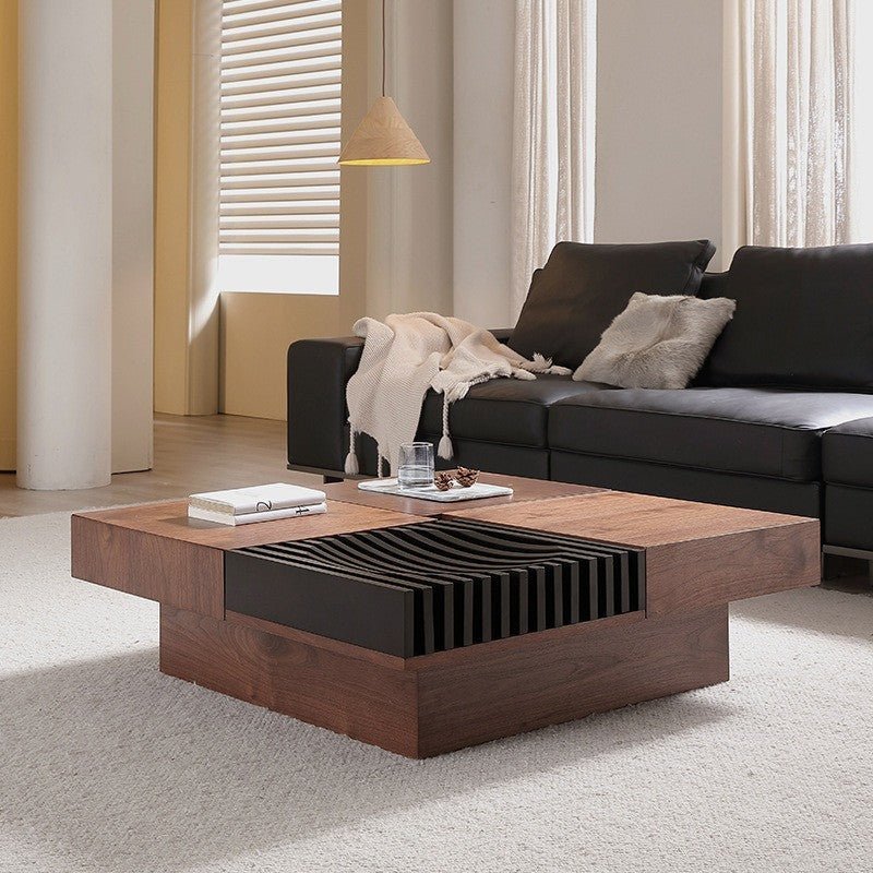 BT65 Quadratischer Couchtisch aus Holz mit 4 Schubladen