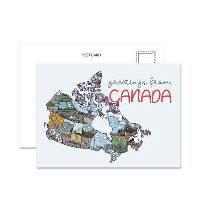 Greetings From Canada (Illustrated) Postcard