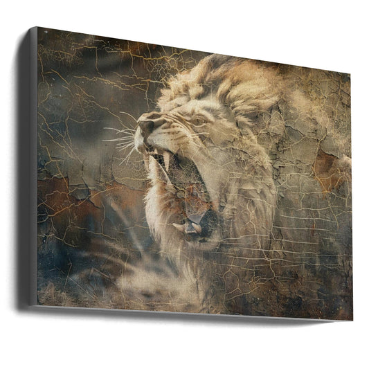 Wandbild Löwe Tier Vintage Kunst Illustration Wandkunst 09