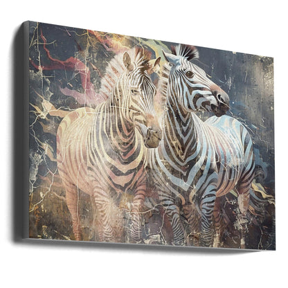 Wandbild Zebra Tier Vintage Kunst Illustration Wallart 03