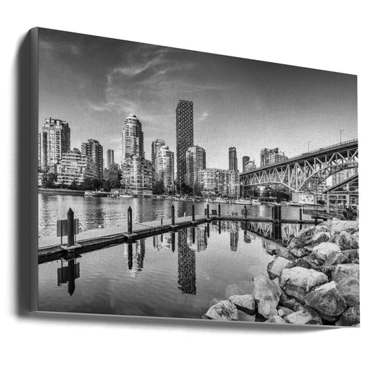 Wandkunst Vancouver Impression von Granville Island | Monochrom