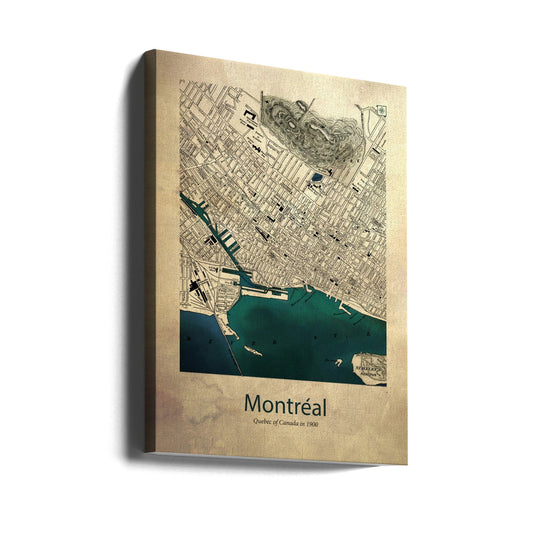 Wandbild Montreal Karte