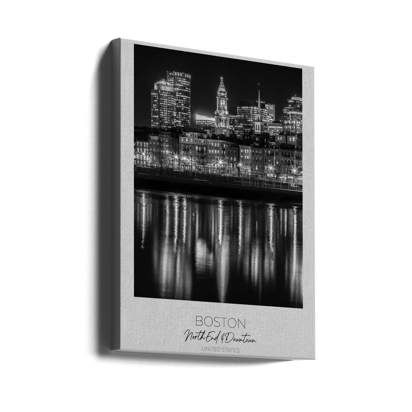 Wandbild BOSTON Abendliche Skyline von North End