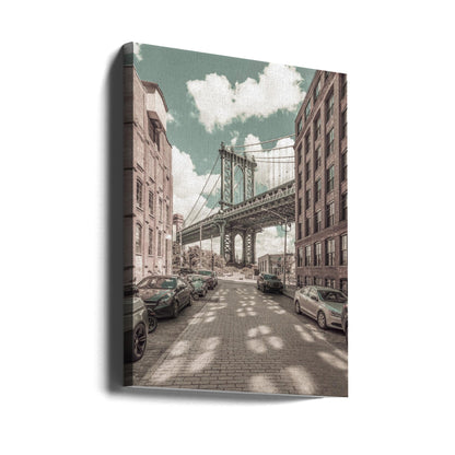 Wandbild NEW YORK CITY Manhattan Bridge | urbaner Vintage-Stil
