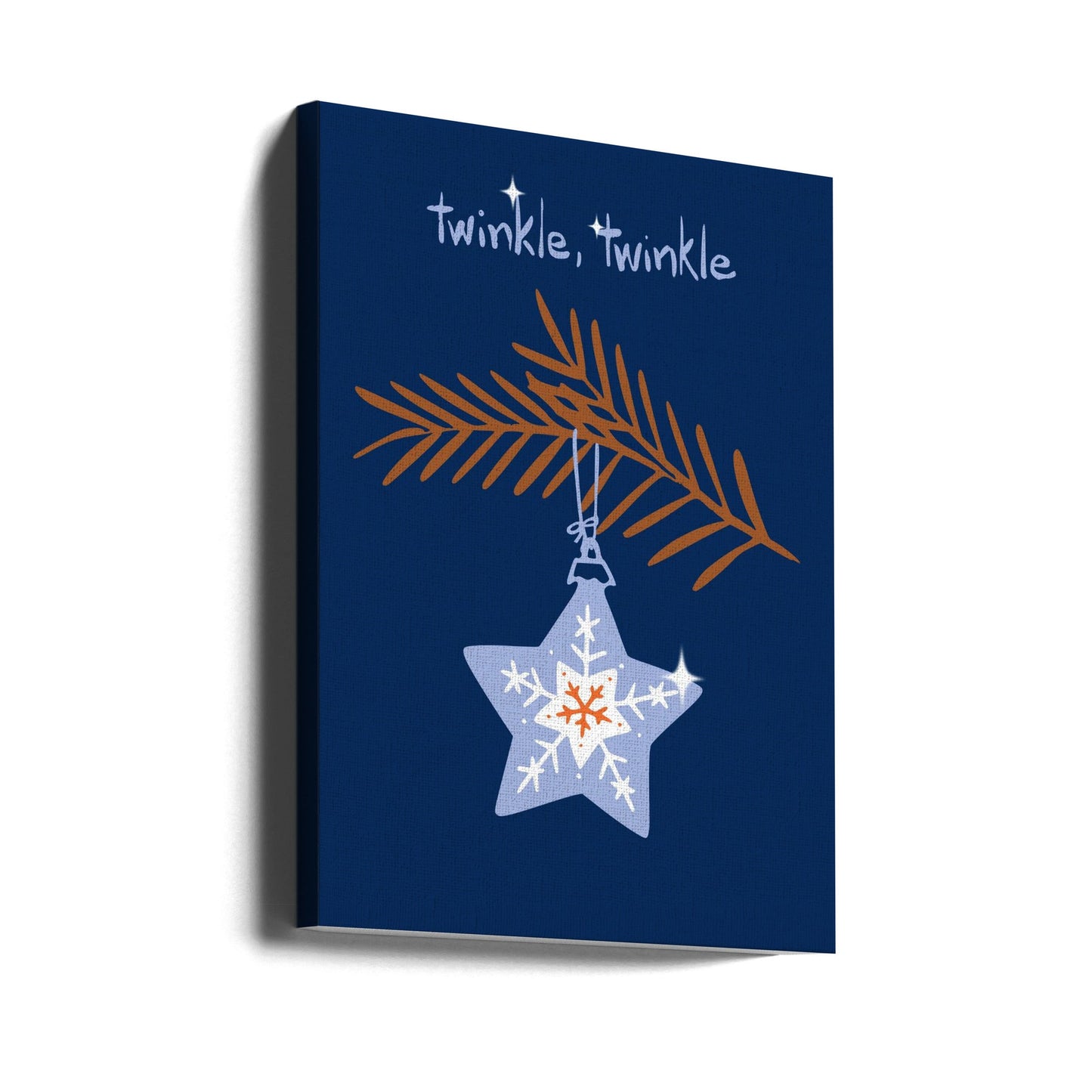 Wandbild Fröhlicher Glanz Weihnachtsstern blau Leinwandbild