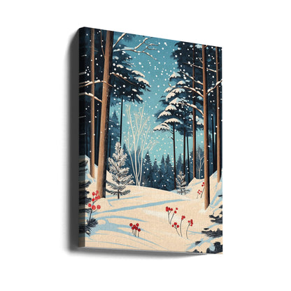 Wandbild Weihnachten Winterwald Leinwandbild