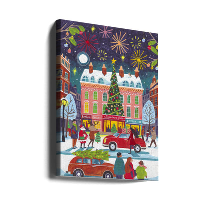 Wandbild Weihnachten in der Stadt Leinwanddruck