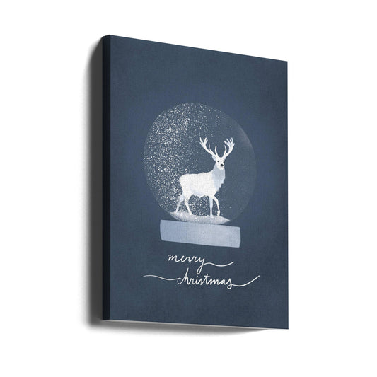 Wandbild Schneekugel Hirsch Leinwandbild