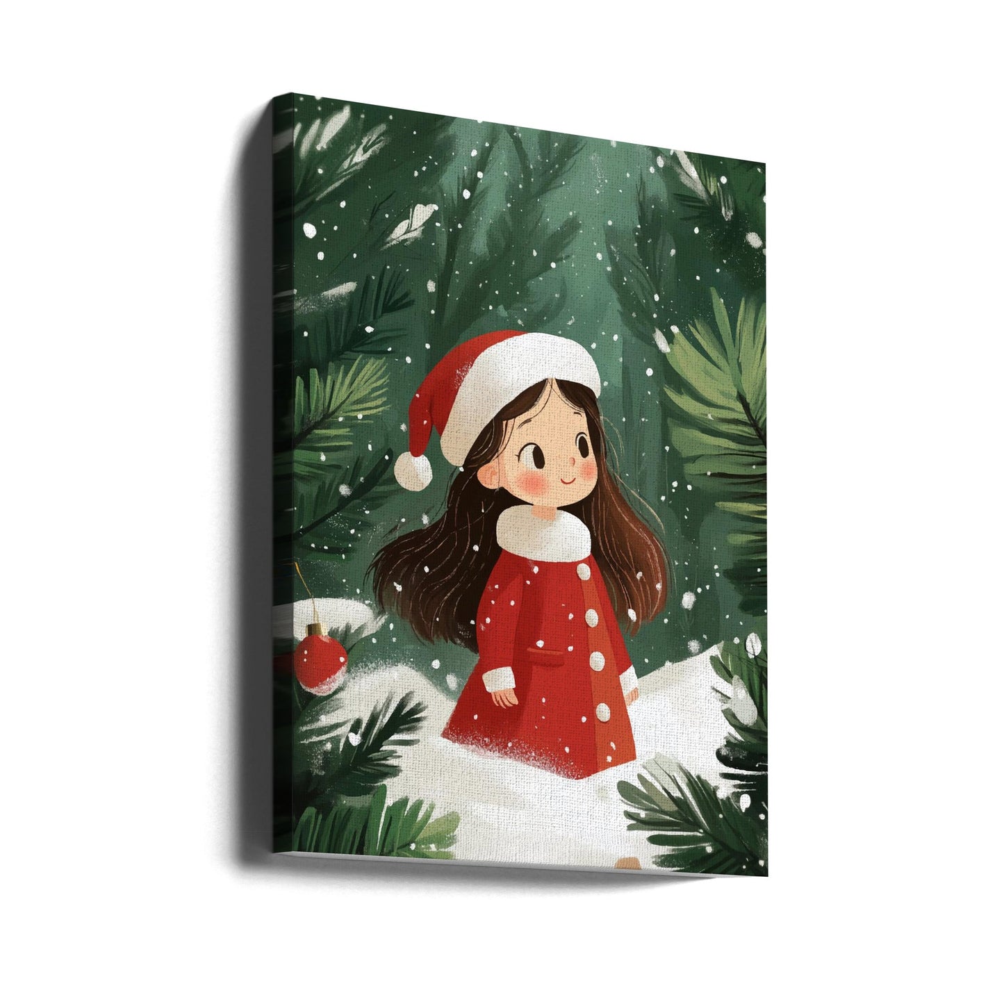 Wandbild Weihnachtsmädchen Leinwanddruck