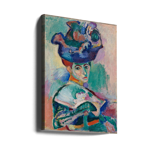 Wandbild Frau mit Hut