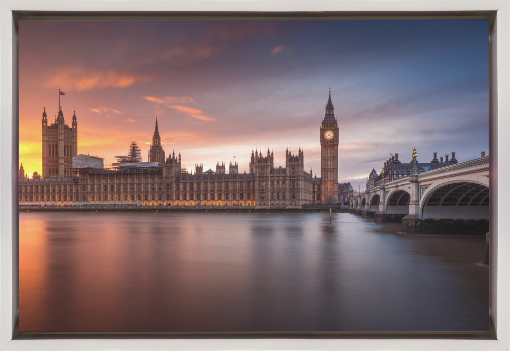 Wandbild London Palace of Westminster Sonnenuntergang