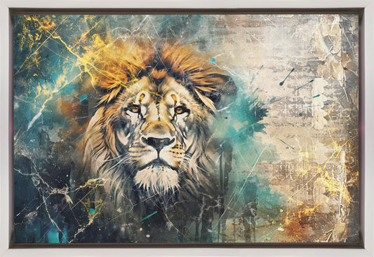 Wandkunst Löwe Tier Vintage Kunst Illustration Wandbild 04
