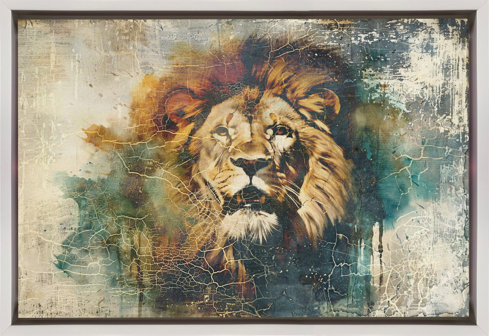 Wandkunst Löwe Tier Vintage Kunst Illustration Wandbild 06