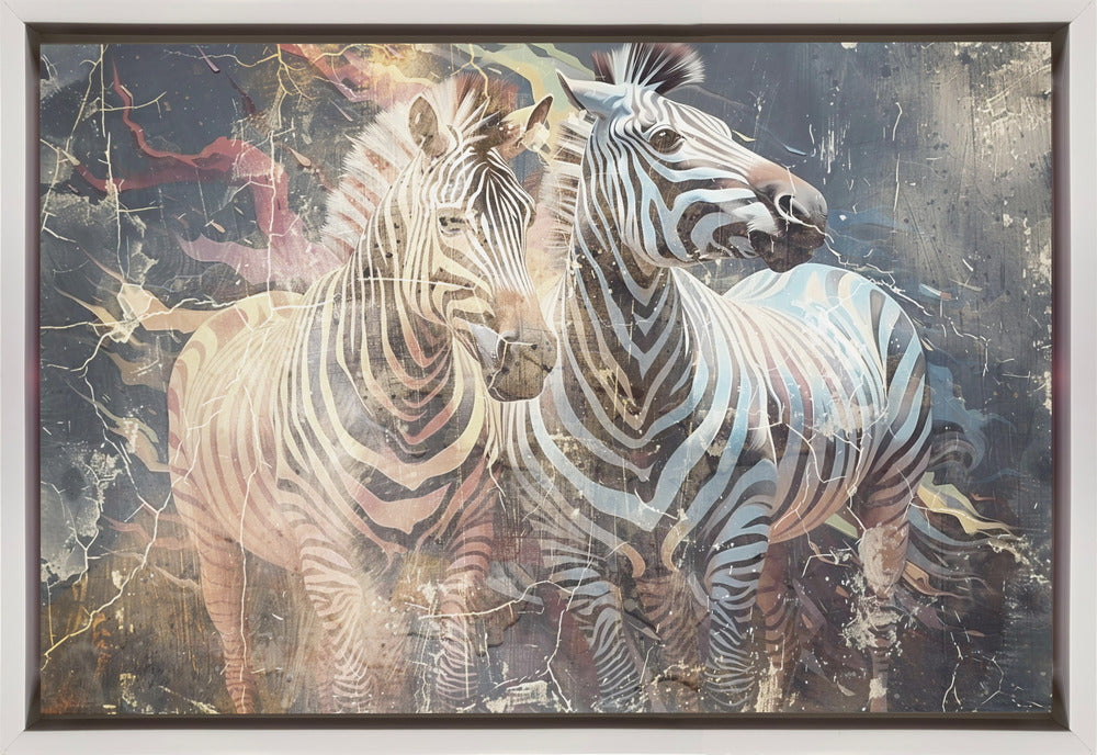 Wandbild Zebra Tier Vintage Kunst Illustration Wallart 03