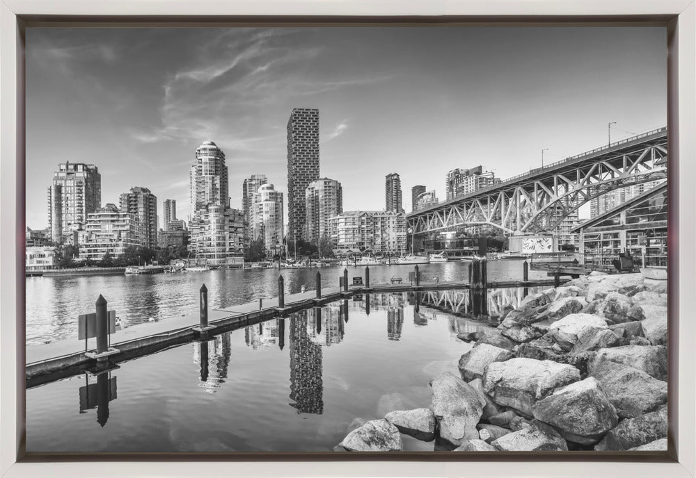 Wandkunst Vancouver Impression von Granville Island | Monochrom
