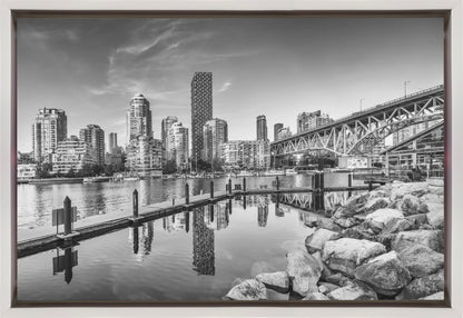 Wandkunst Vancouver Impression von Granville Island | Monochrom