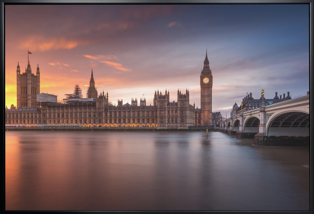 Wandbild London Palace of Westminster Sonnenuntergang