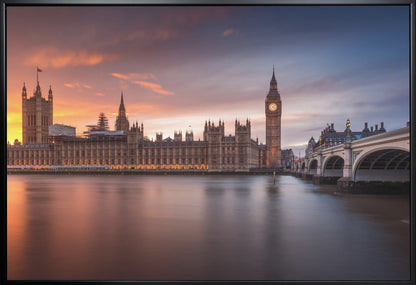Wandbild London Palace of Westminster Sonnenuntergang