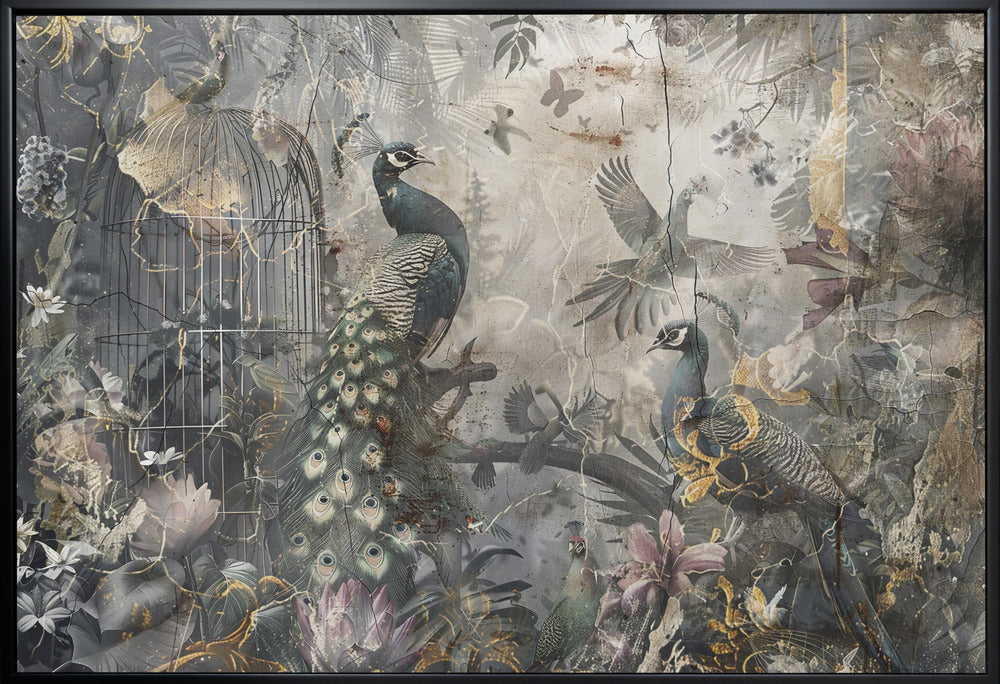 Wandbild Vogel Vögel Tier Vintage Kunst Illustration Wandkunst 17