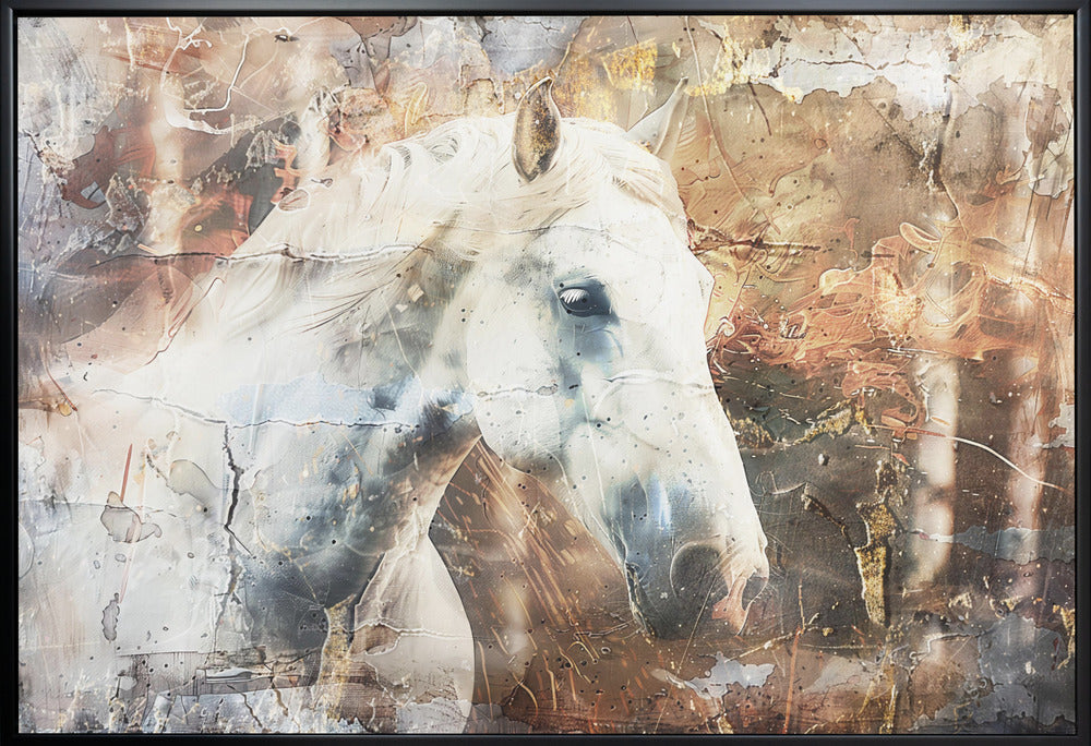 Wandbild Pferd Tier Vintage Kunst Illustration Wandkunst 05