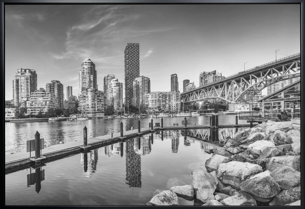 Wandkunst Vancouver Impression von Granville Island | Monochrom