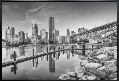 Wandkunst Vancouver Impression von Granville Island | Monochrom