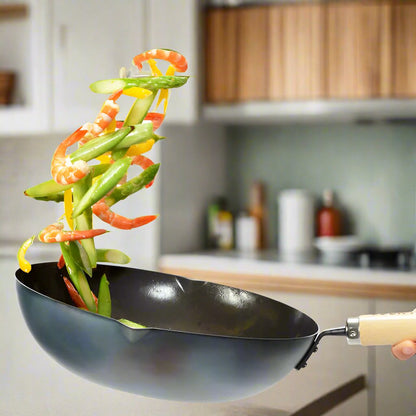 YOSHIKAWA Cook-Pal Ren Nitrierter Carbonstahl Beijing Wok 36cm - Japan