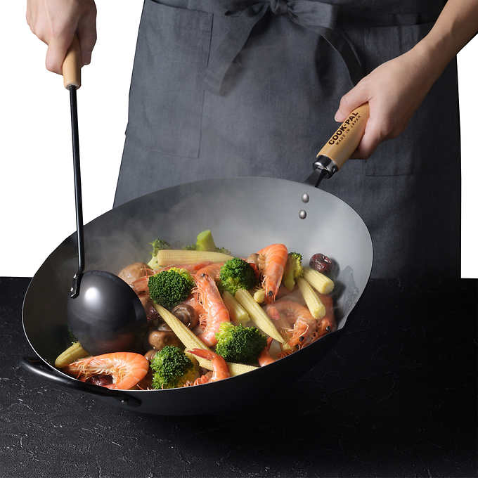 Yoshikawa Japan | Cook-Pal Ren Nitrierter Wok aus Karbonstahl 36 cm – Hergestellt in Japan