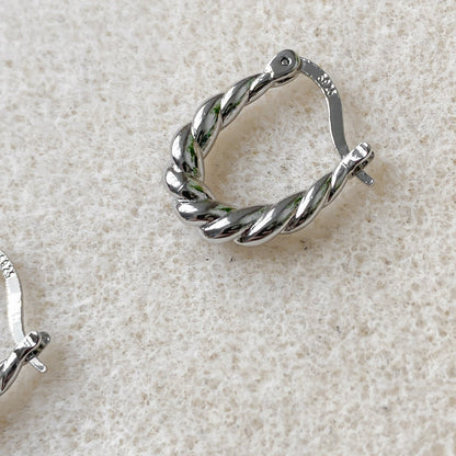 Créoles texturées et torsadées en argent sterling 925 | HÉRA