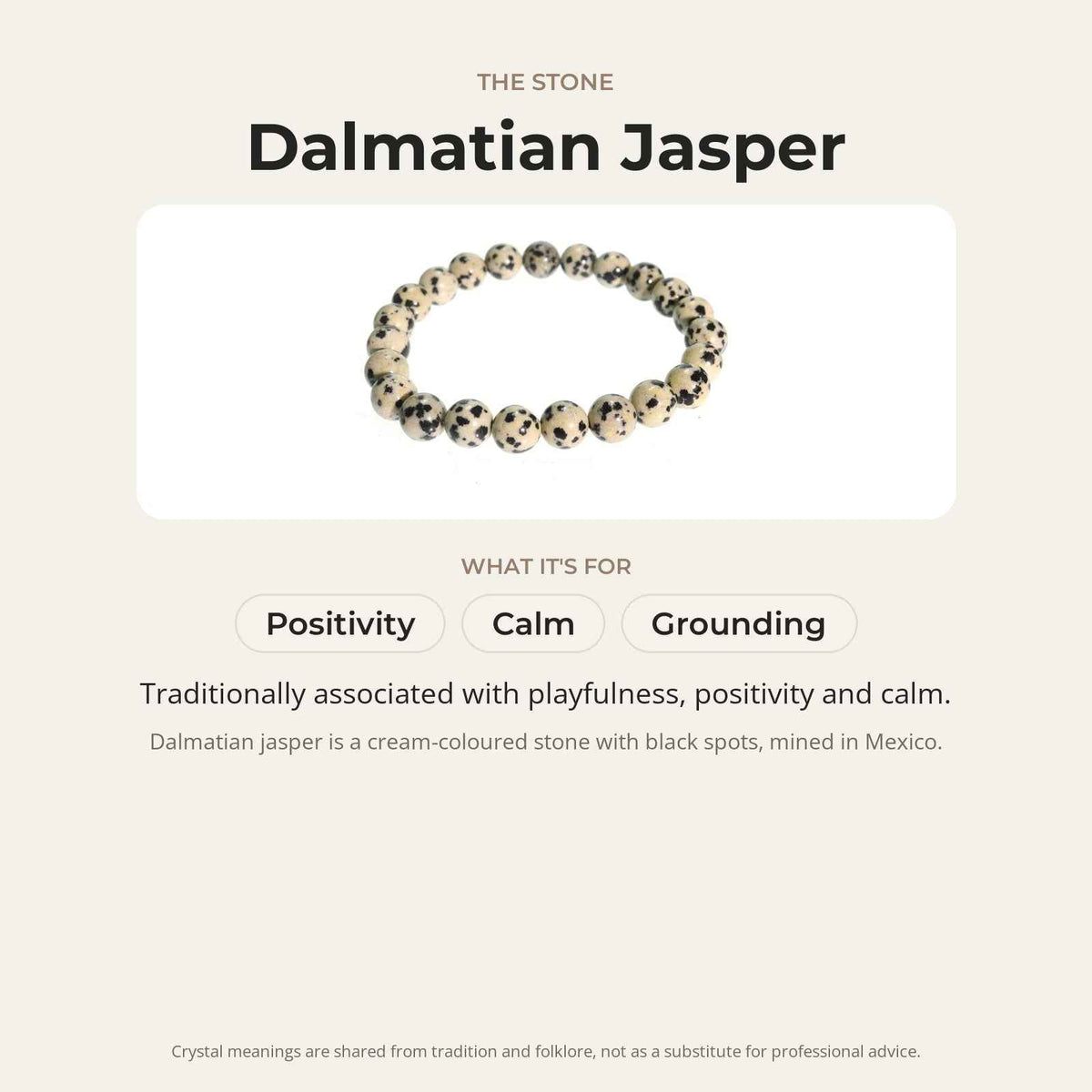 Dalmatian Jasper Round Bracelet - 8mm