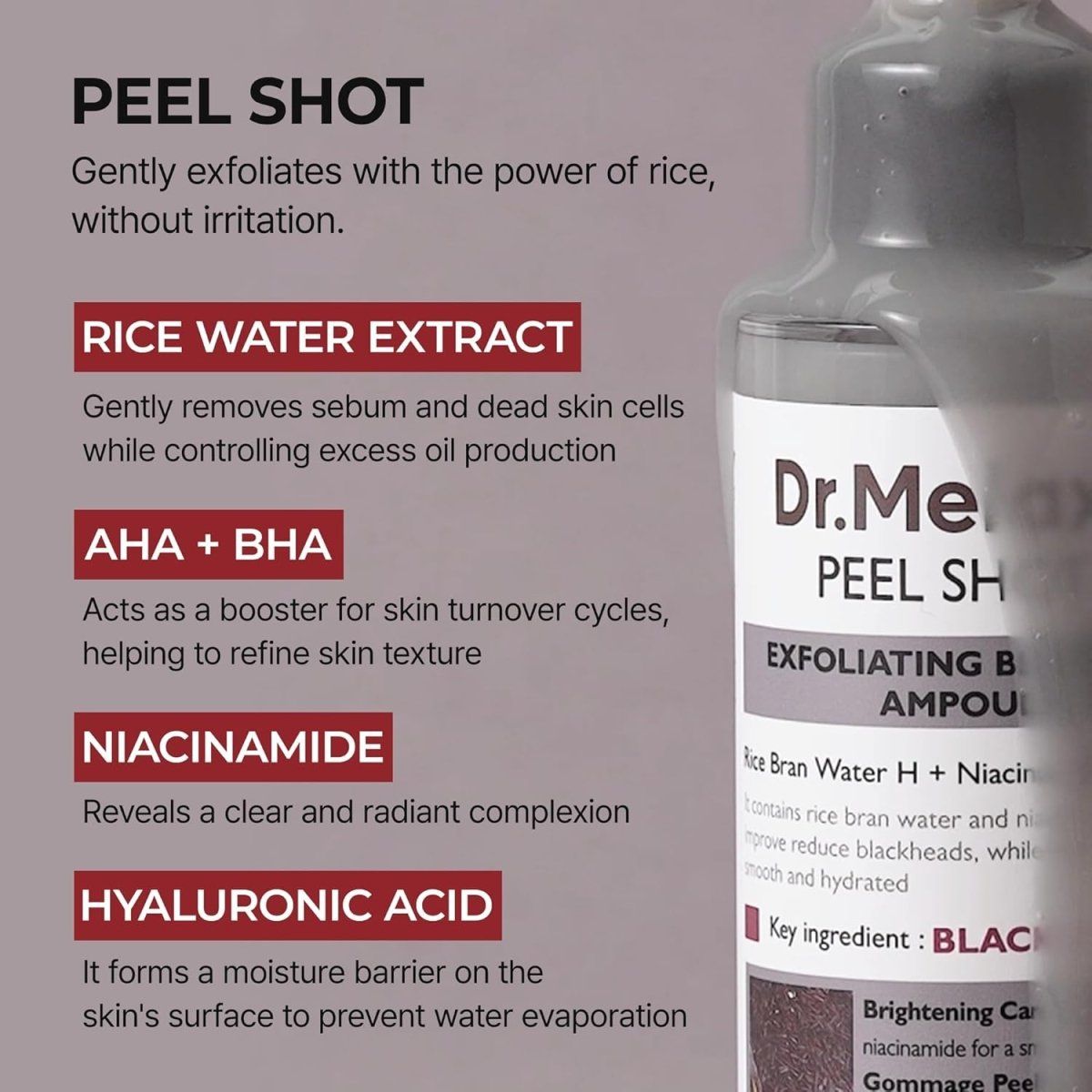 Dr.Melaxin Peel Shot Exfoliating Black Rice Ampoule 80ml