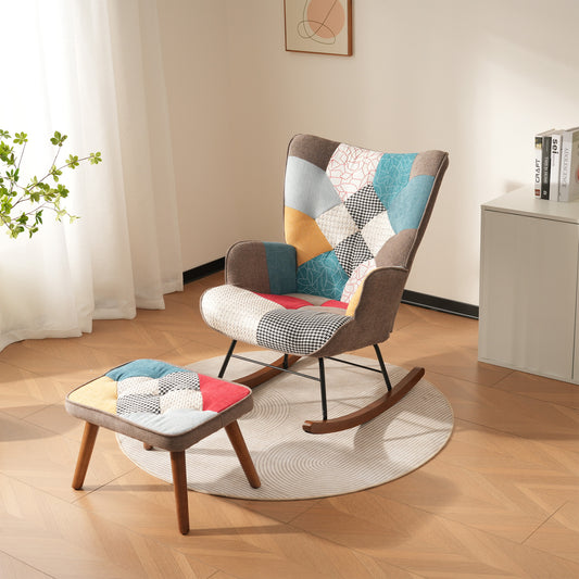 Rocking Chair with Footrest – Comfortable Leisure & Living Room Lounge Chair (Germany Delivery Only)