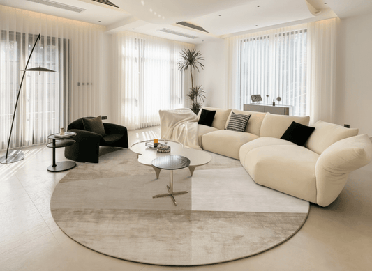 Earth-Tone Abstract Bamboo Silk Area Rug