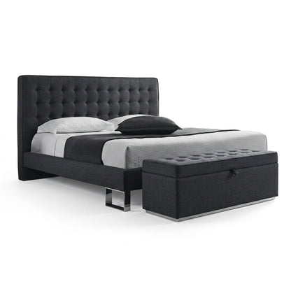 Edmonton Contemporary Graphite Tufted Bed
