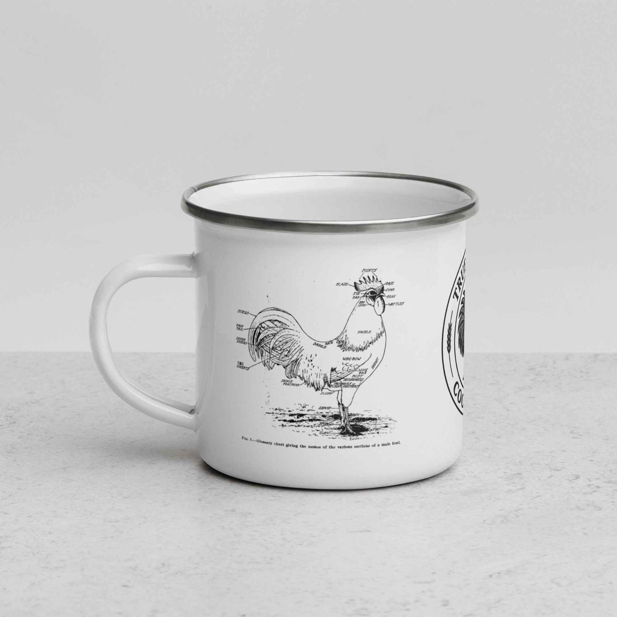 TBC Retro Chicken Parts Enamel Mug