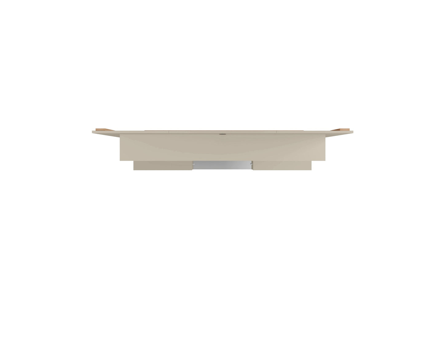 Augusta Modernes schwebendes Entertainment-Center mit Regalen – Beige/Creme Hochglanz