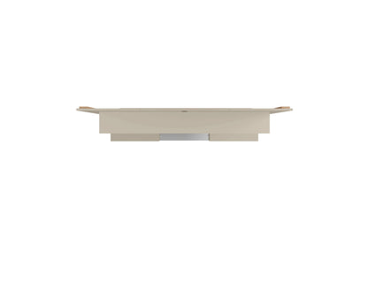 Augusta Modernes schwebendes Entertainment-Center mit Regalen – Beige/Creme Hochglanz
