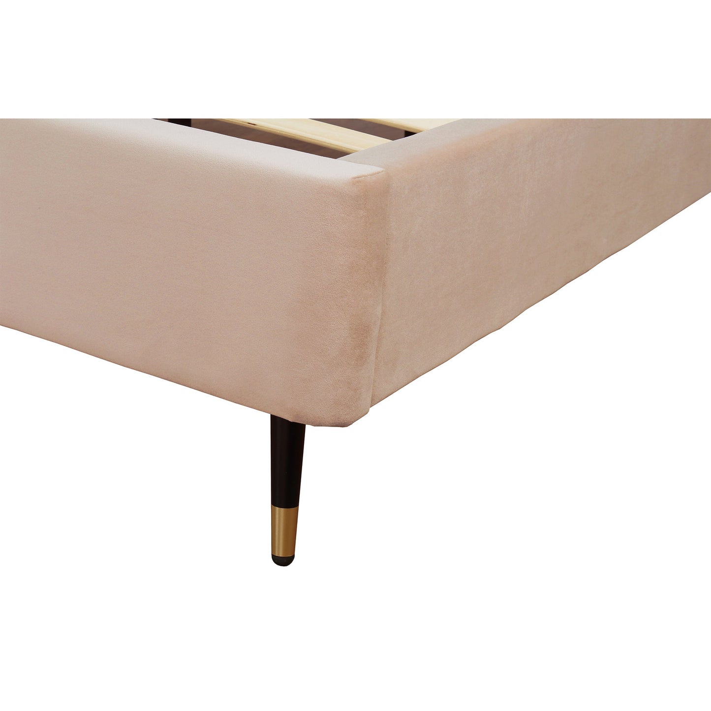 Polsterbett Gallagher Samt Queen-Size - Nude Beige
