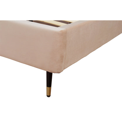 Polsterbett Gallagher Samt Queen-Size - Nude Beige