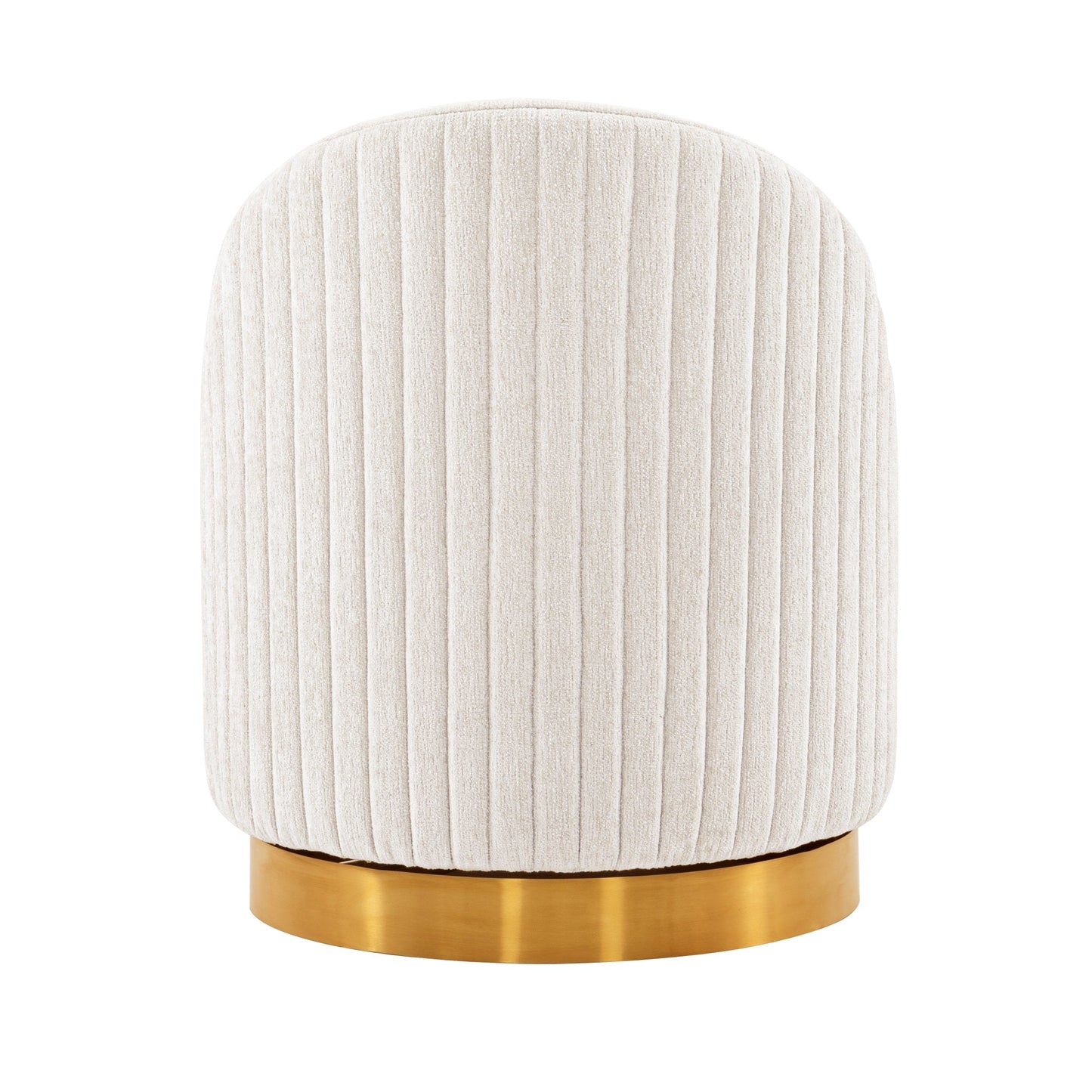 Chenille Akzentstuhl Pumpkin Swivel - Creme/Gold