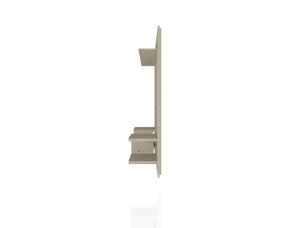Augusta Modernes schwebendes Entertainment-Center mit Regalen – Beige/Creme Hochglanz