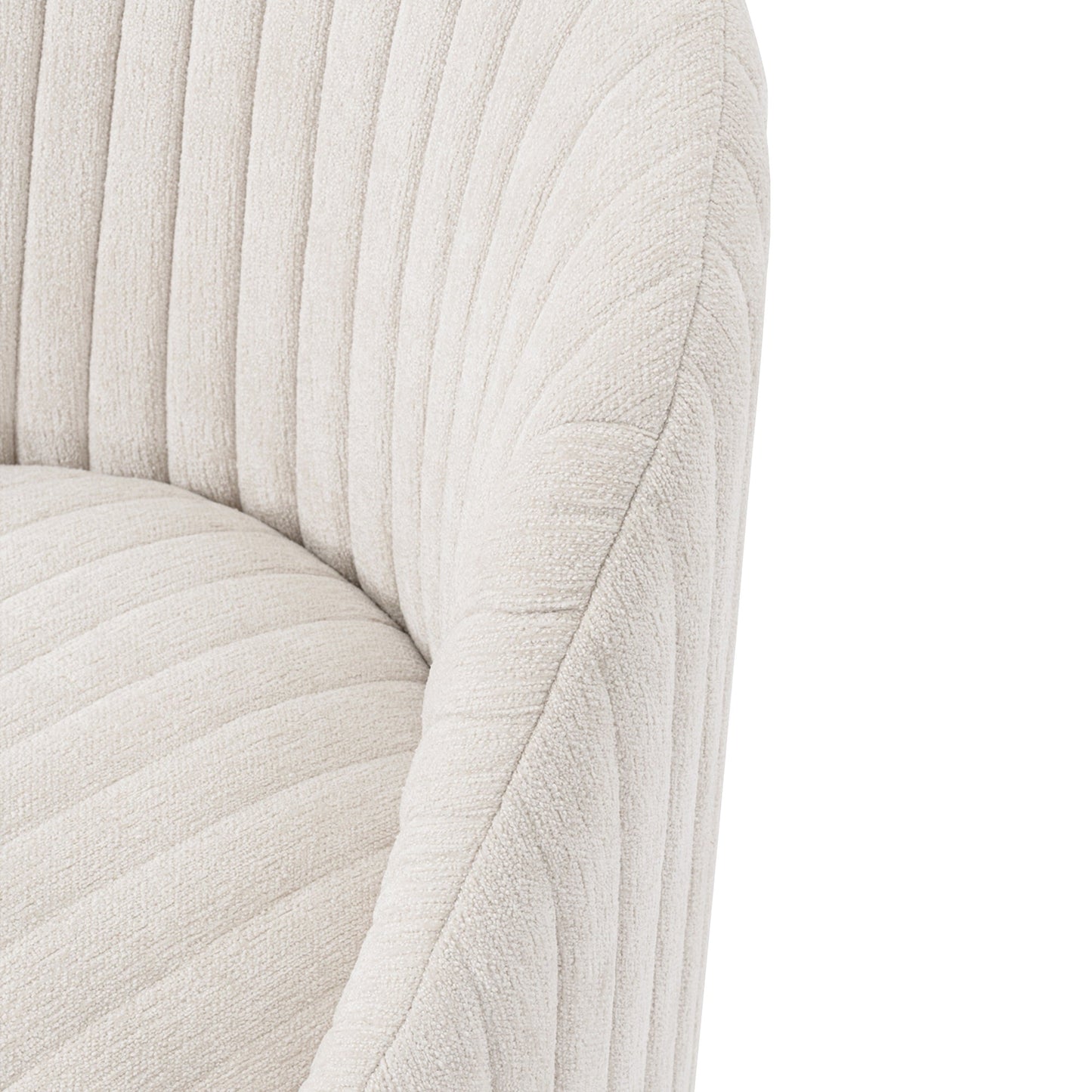 Chenille Akzentstuhl Pumpkin Swivel - Creme/Gold