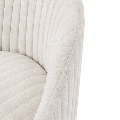 Chenille Akzentstuhl Pumpkin Swivel - Creme/Gold
