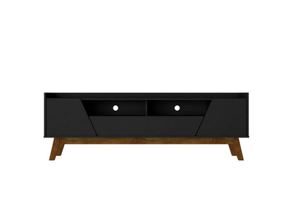 Malmo Modernes TV-Möbel mit 2 Schubladen, 180 cm – Schwarz/Braun
