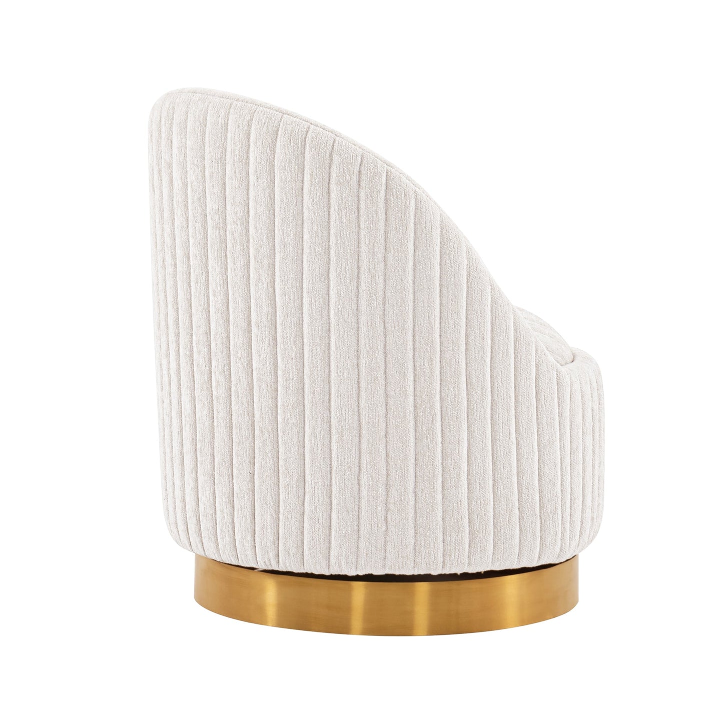 Chenille Akzentstuhl Pumpkin Swivel - Creme/Gold