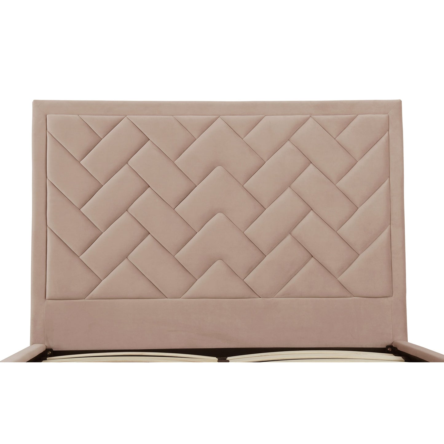 Polsterbett Gallagher Samt Queen-Size - Nude Beige