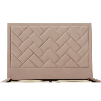 Polsterbett Gallagher Samt Queen-Size - Nude Beige