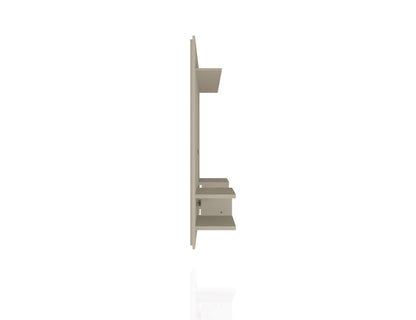 Augusta Modernes schwebendes Entertainment-Center mit Regalen – Beige/Creme Hochglanz