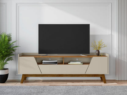 Malmo Modernes TV-Möbel mit 2 Schubladen, 180 cm – Beige/Braun