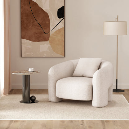 Chloe Pine Wood Tweed Akzentsessel - Cremefarben